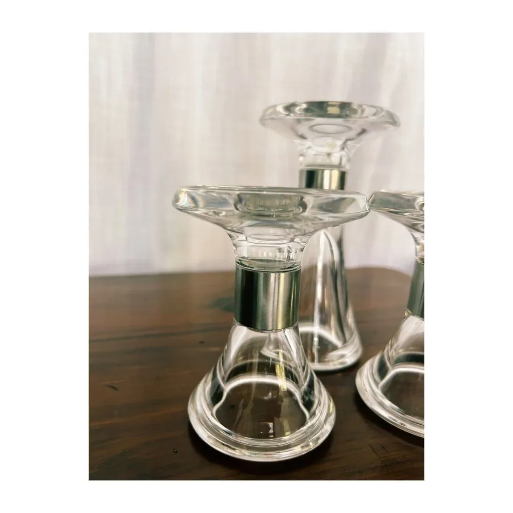 Vintage Dansk Jens Quistgaard Crystal Candle Holders (Set of 3)